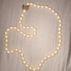 Kate spade long pearl necklace w gold plate clasp